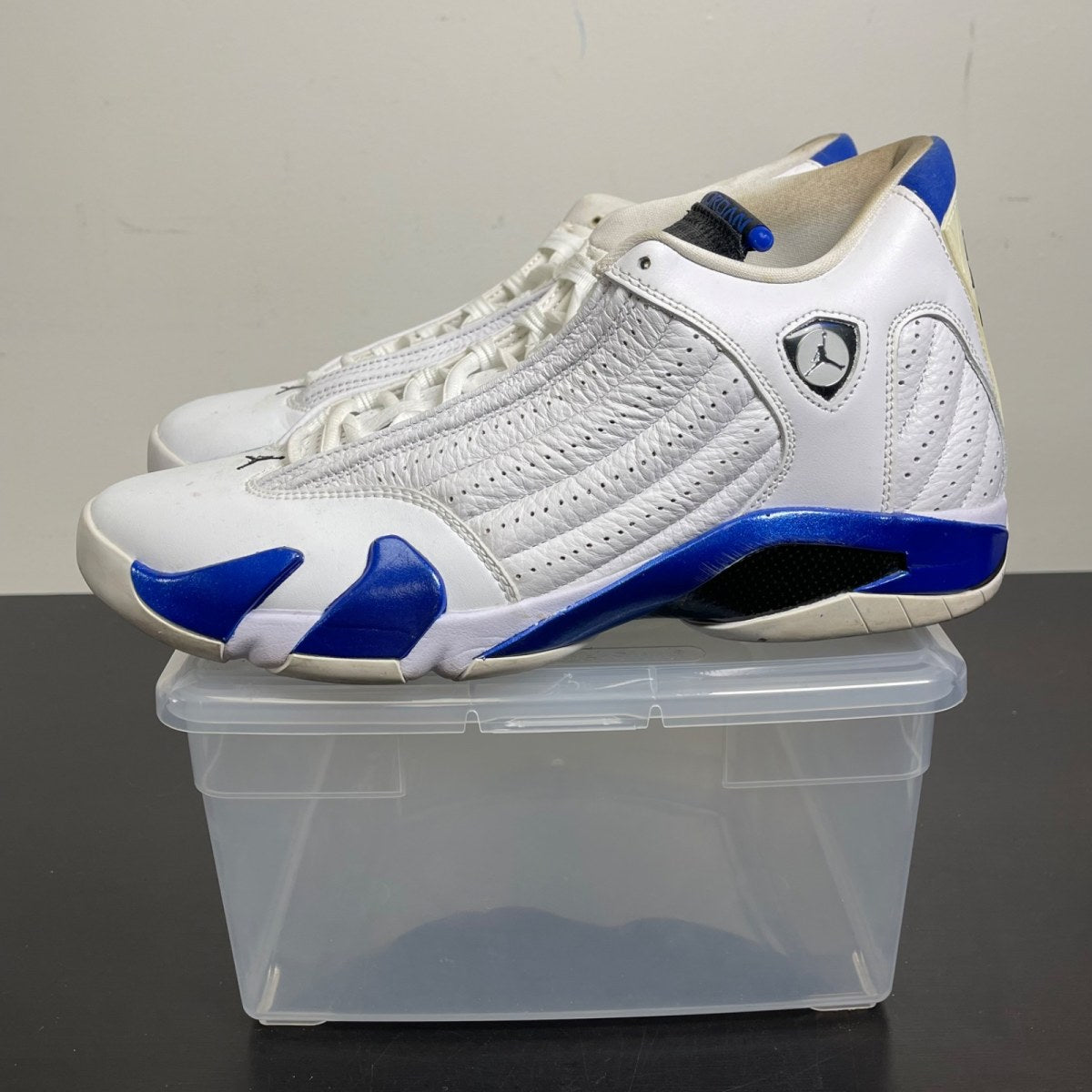 Jordan 14 Retro White Hyper Royal 11 (Moderately Worn Pre-Owned)JordanWhite/Black-Hyper Royal - Image 3
