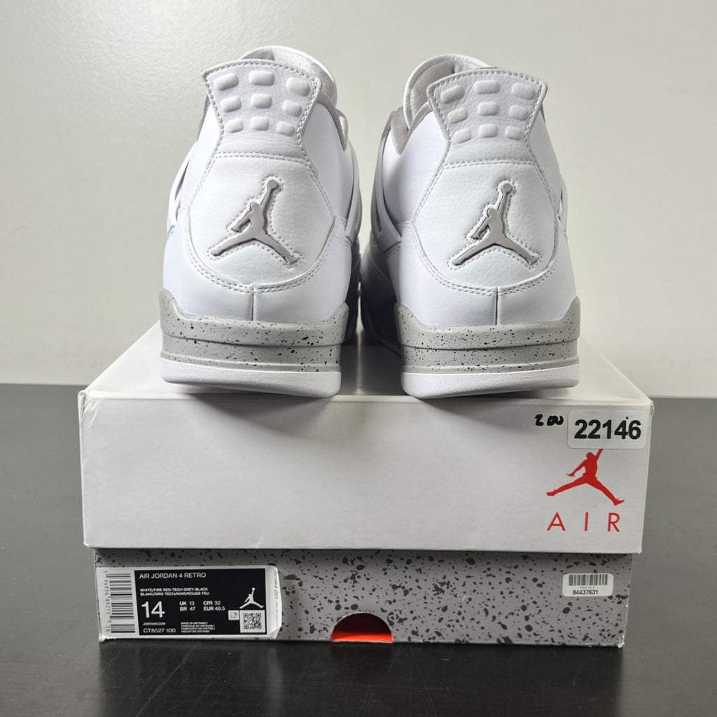 Jordan 4 Retro White Oreo (2021) 14 (Lightly Worn Pre-Owned)JordanWhite/Tech Grey-Black-Fire Red - Image 4