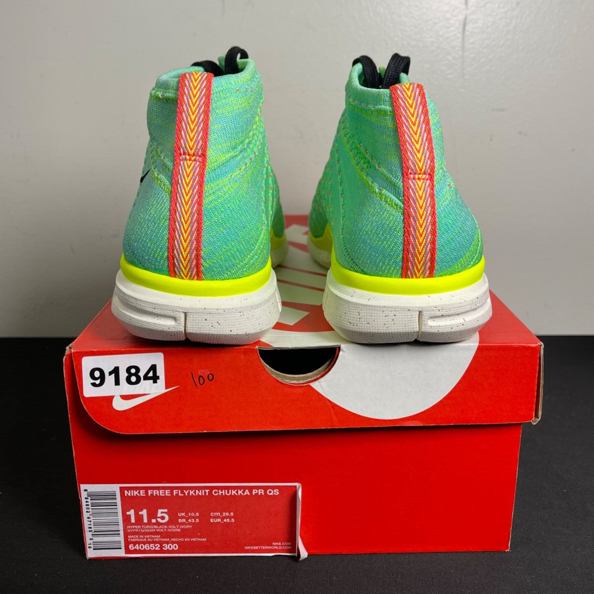 Nike Free Flyknit Chukka Hyper Turquoise (Size 11.5) - Image 4