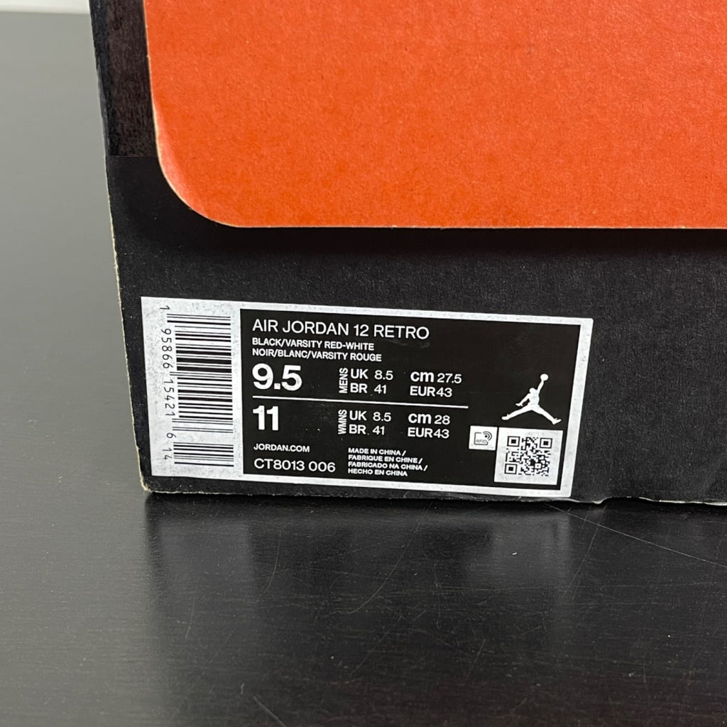 Jordan 12 Retro Playoffs (2022) 9.5 (Moderately Worn Pre-Owned)JordanBlack/Varsity Red-White - Image 7