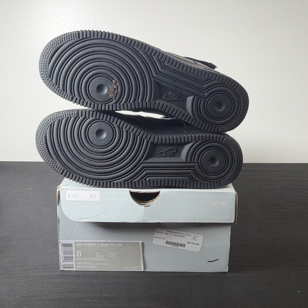 Nike Air Force 1 High Black Iridescent (Size 8) - aux