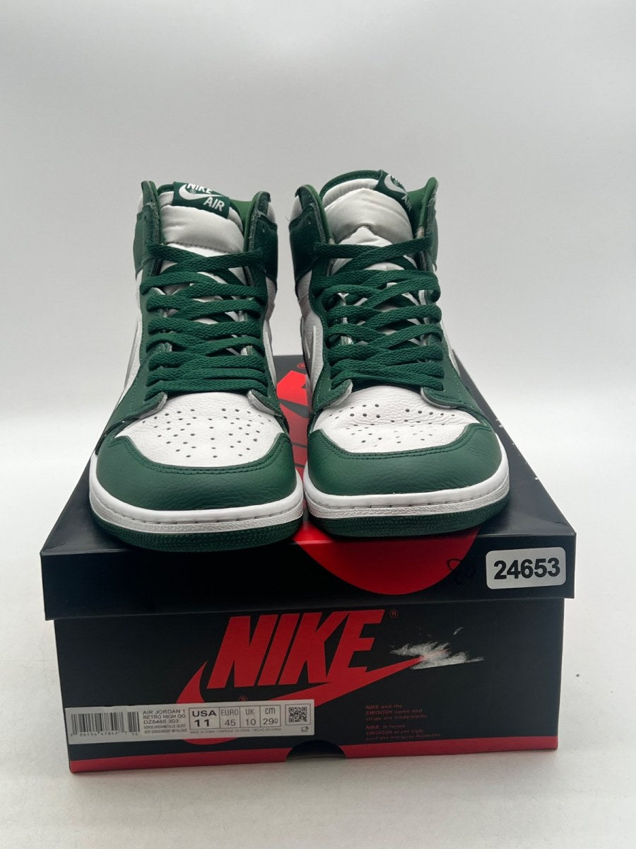 Jordan 1 Retro High OG Gorge Green 11 (Lightly Worn Pre-Owned)JordanGorge Green/Metallic Silver/White - Image 2