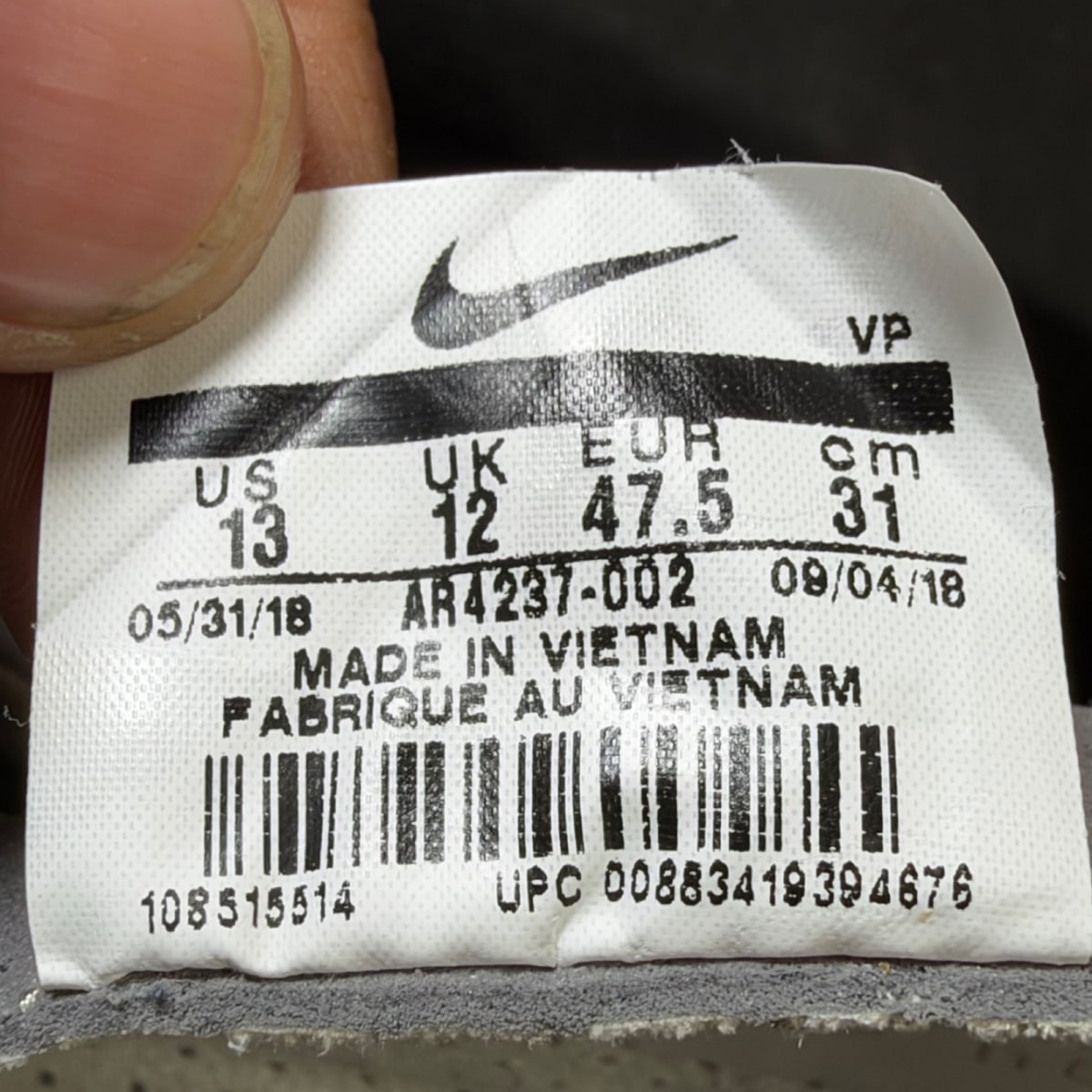 Nike Air Fear Of God 1 Light Bone (Size 13) - Image 7