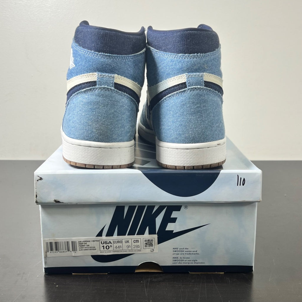 Jordan 1 Retro High OG Denim 10.5 (Lightly Worn Pre-Owned)JordanSummit White/Obsidian-Summit White-Gum Medium Brown - Image 3