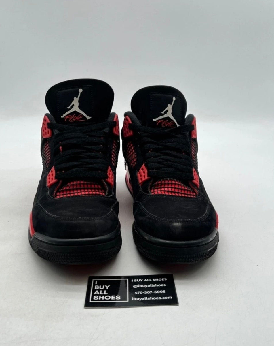 Jordan 4 Retro Red Thunder 10.5 (Heavily Worn Pre-Owned)JordanBlack/Multi-Color-Multi-Color-Crimson - Image 2