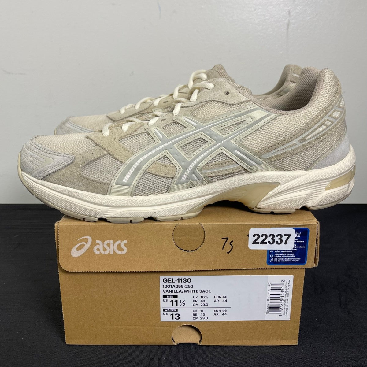 ASICS Gel-1130 Vanilla White Sage 11.5 (Moderately Worn Pre-Owned)ASICSVanilla/White Sage - Image 3