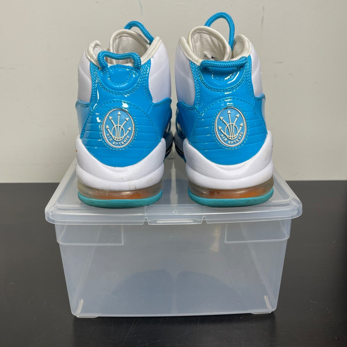 Nike Air Max Uptempo 95 Blue Fury 10.5 (Moderately Worn Pre-Owned)NikeWhite/Blue Fury-Canyon Gold - Image 4