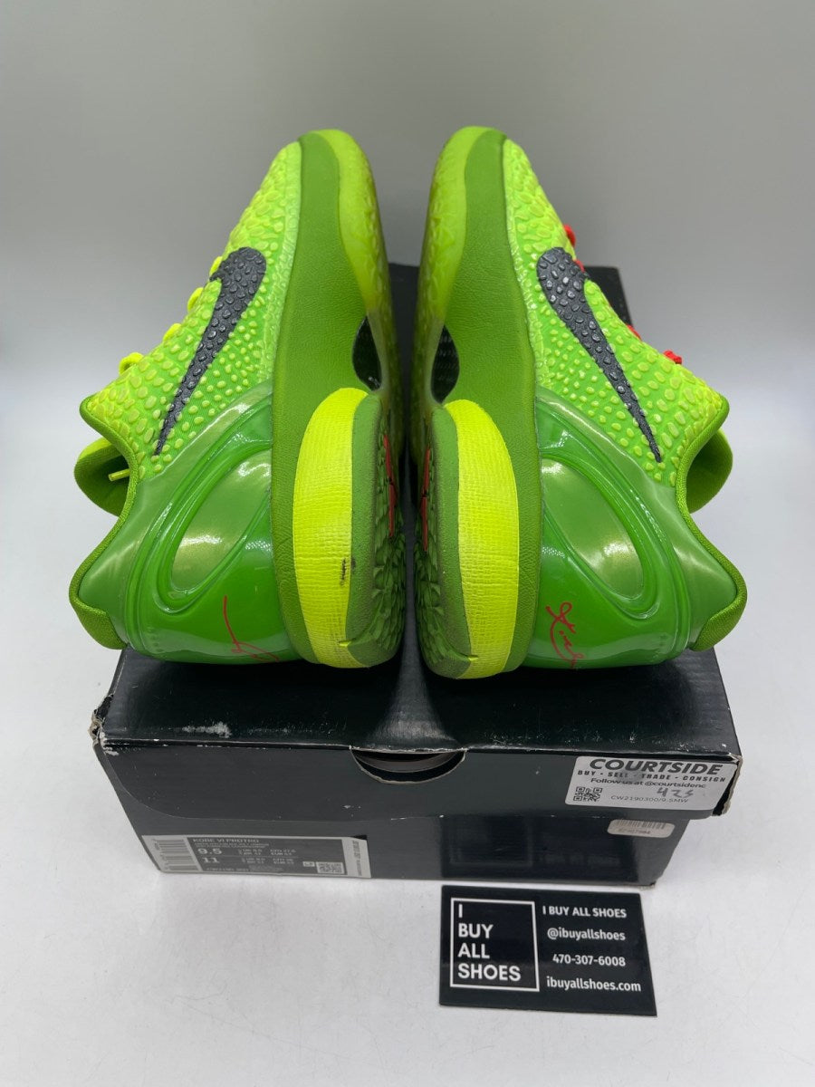 Nike Kobe 6 Protro Grinch (2020) 9.5 (Moderately Worn Pre-Owned) - Image 6