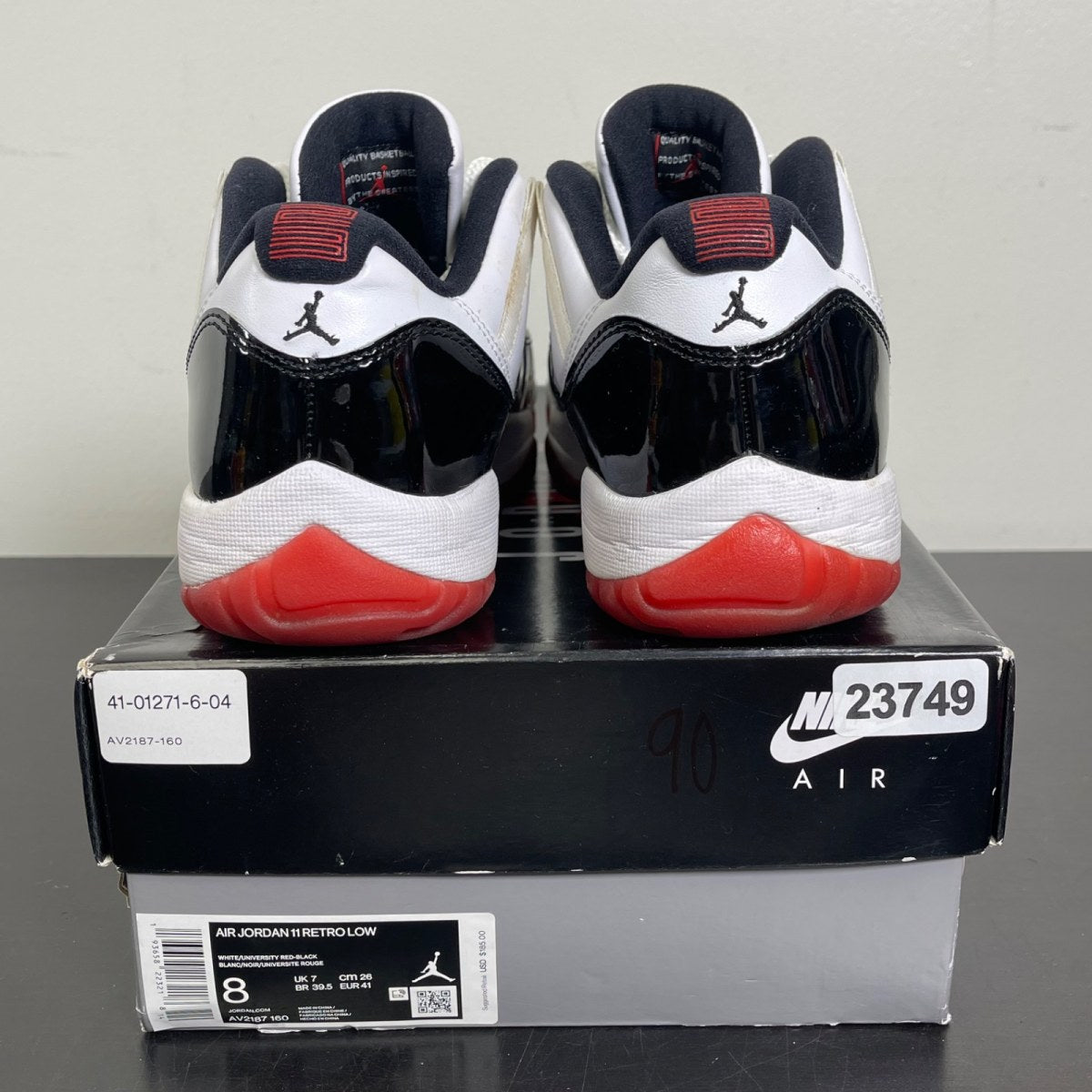 Jordan 11 Retro Low Concord Bred 8 (Moderately Worn Pre-Owned)JordanWhite/Gym Red-Black-True Red - Image 4