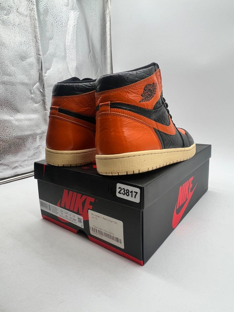 Jordan 1 Retro High Shattered Backboard 3.0 11 (Moderately Worn Pre-Owned)JordanBlack/Pale Vanilla-Starfish - Image 5