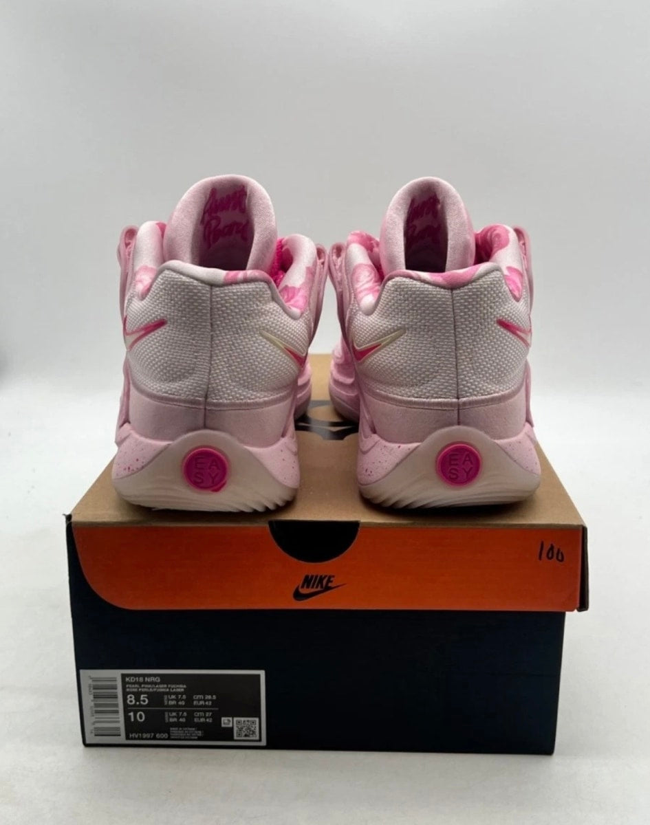 Nike KD 18 Aunt Pearl 8.5 (Moderately Worn Pre-Owned)NikePearl Pink/Laser Fuchsia/Tulip Pink/Playful Pink/Pink Foam/Glacier Blue - Image 3