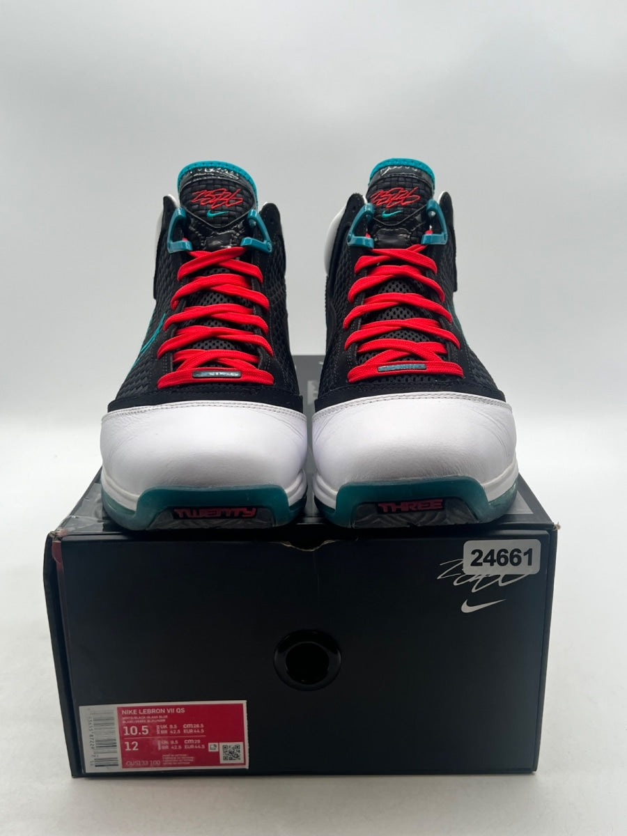 Nike LeBron 7 NFW Red Carpet (2019) 10.5 (Moderately Worn Pre-Owned)NikeWhite/Black-Glass Blue-Challenge Red - Image 2