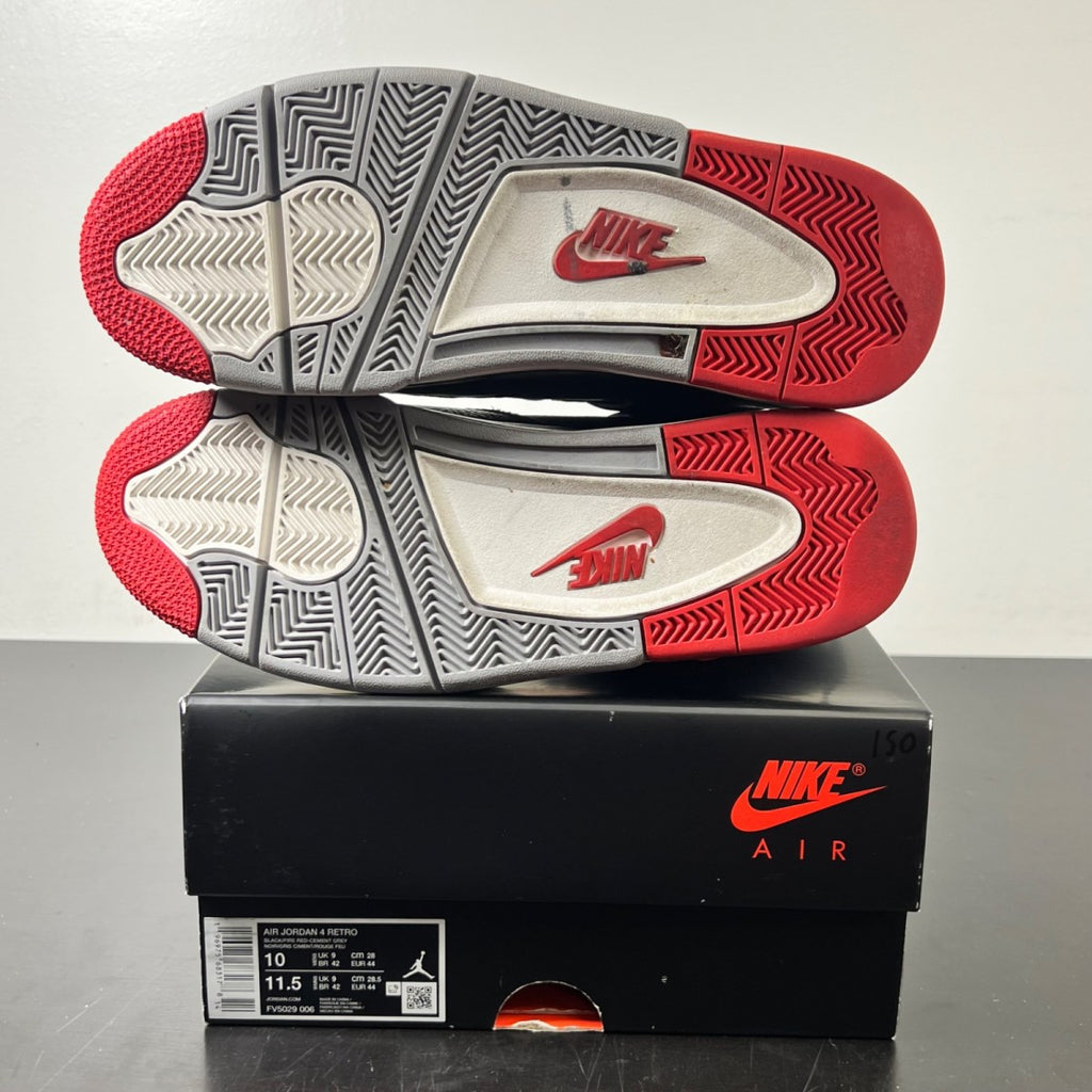 Jordan 4 Retro Bred Reimagined 10 (Lightly Worn Pre-Owned)JordanBlack/Cement Grey/Varsity Red/Summit White - Image 6