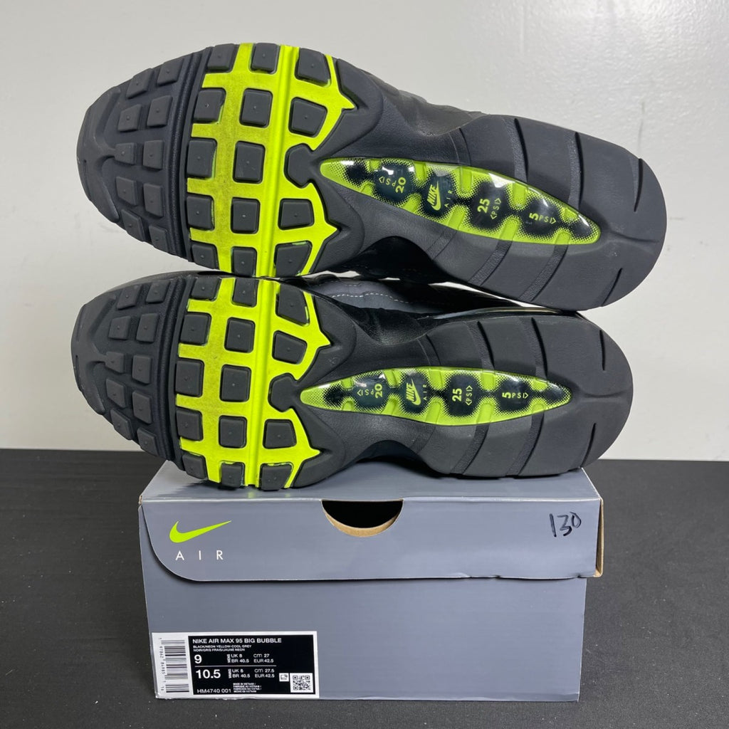 Nike Air Max 95 OG Big Bubble Neon (2025/2026) 9 (Moderately Worn Pre-Owned)NikeBlack/Neon Yellow/Cool Grey - Image 5