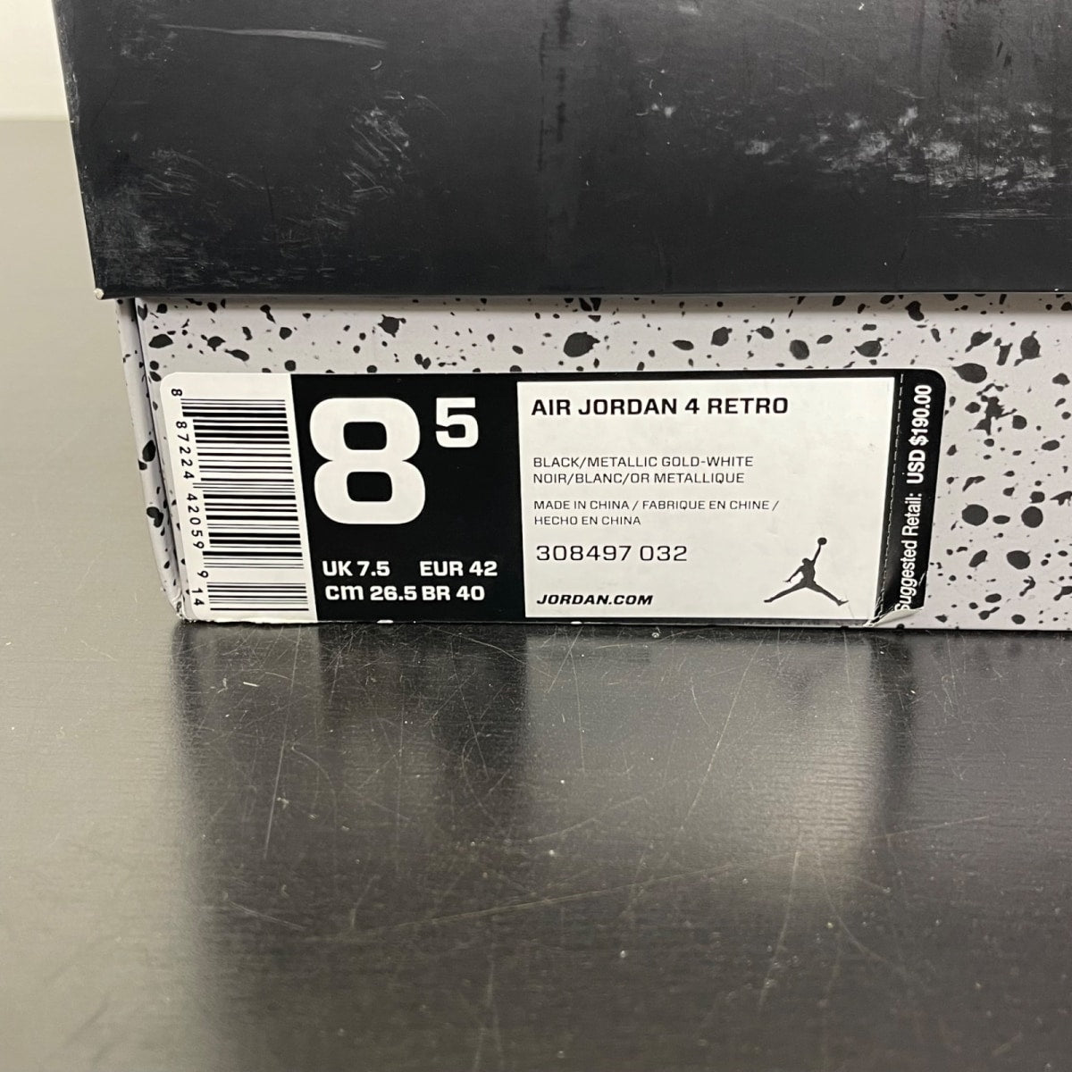 Jordan 4 Retro Royalty 8.5 (Moderately Worn Pre-Owned)JordanBlack/Metallic Gold-White - Image 7
