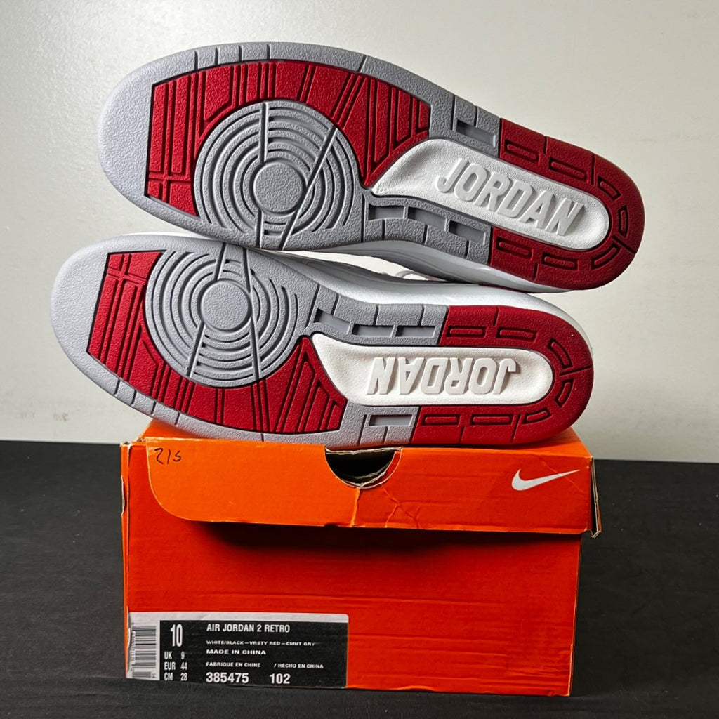 Jordan 2 Retro White Red (2014) 10 (New Pre-Owned)JordanWhite/Black-Varsity Red-Cement Grey - Image 5