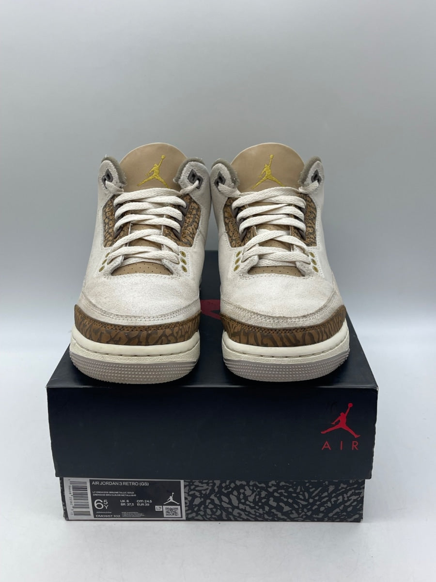 Jordan 3 Retro Palomino (GS) 6.5Y (Moderately Worn Pre-Owned)JordanLight Orewood Brown/Metallic Gold/Light British Tan/Palomino - Image 2
