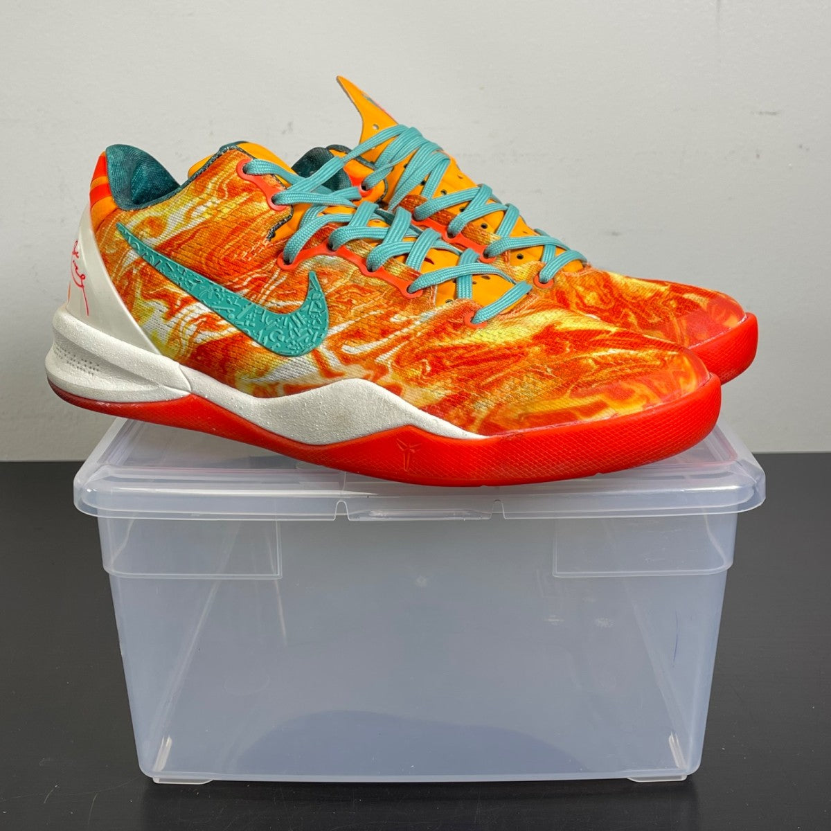 Nike Kobe 8 All-Star (2013) (GS) 6Y (Moderately Worn Pre-Owned)NikeBright Citrus/Sport Turquoise-Total Crimson - Image 1