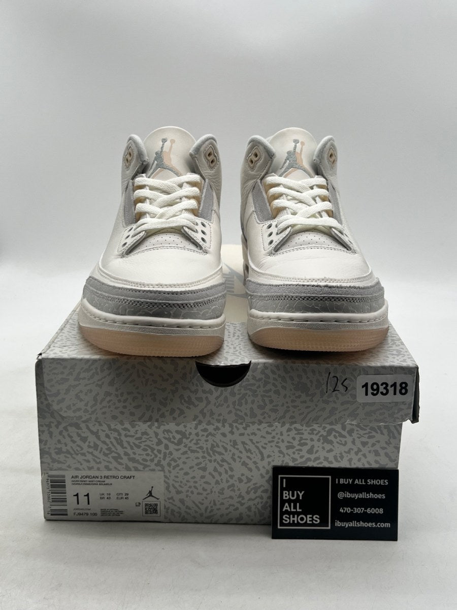 Jordan 3 Retro Craft Ivory 11 (Lightly Worn Pre-Owned) - Image 2
