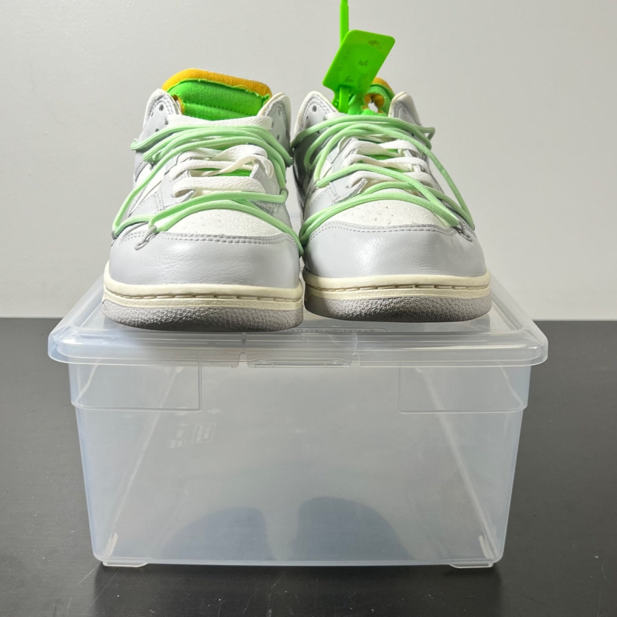 Nike Dunk Low Off-White Lot 7 10.5 (Lightly Worn Pre-Owned)NikeSail/Neutral Grey-Vapor Green - Image 2