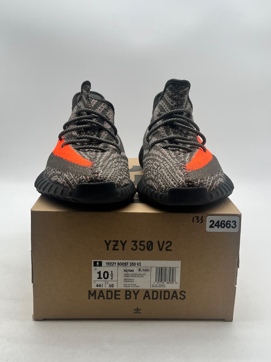 adidas Yeezy Boost 350 V2 Carbon Beluga 10.5 (Lightly Worn Pre-Owned)adidasCarbon Beluga/Steeple Grey/Solar Red - Image 2