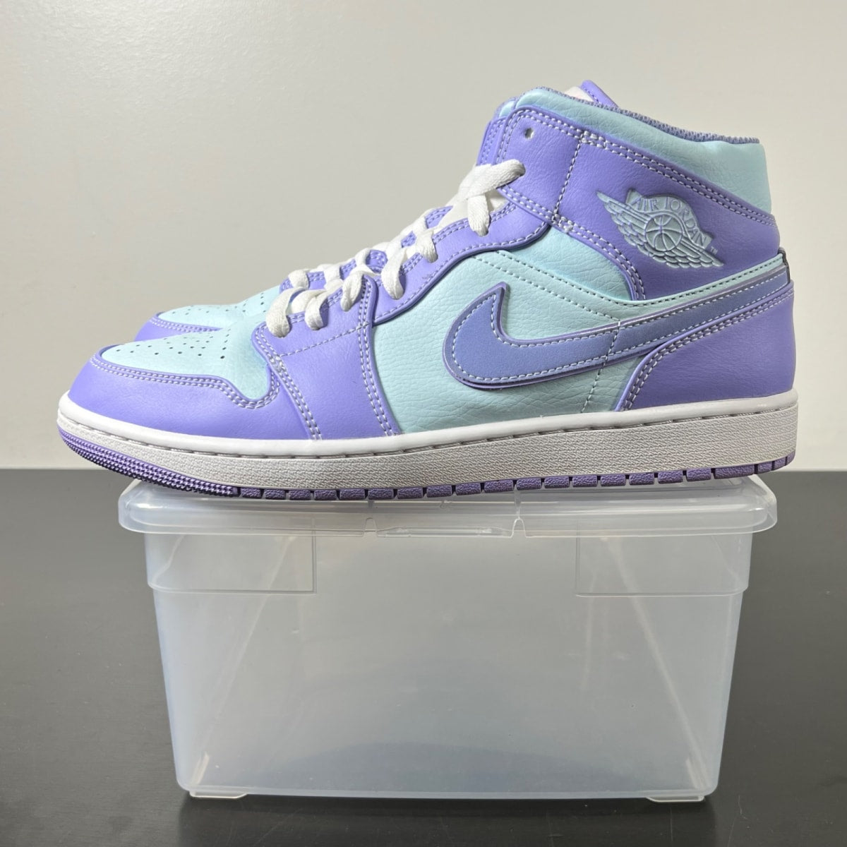 Jordan 1 Mid Purple Aqua 10.5 (Lightly Worn Pre-Owned)JordanPurple/Aqua-White - Image 3
