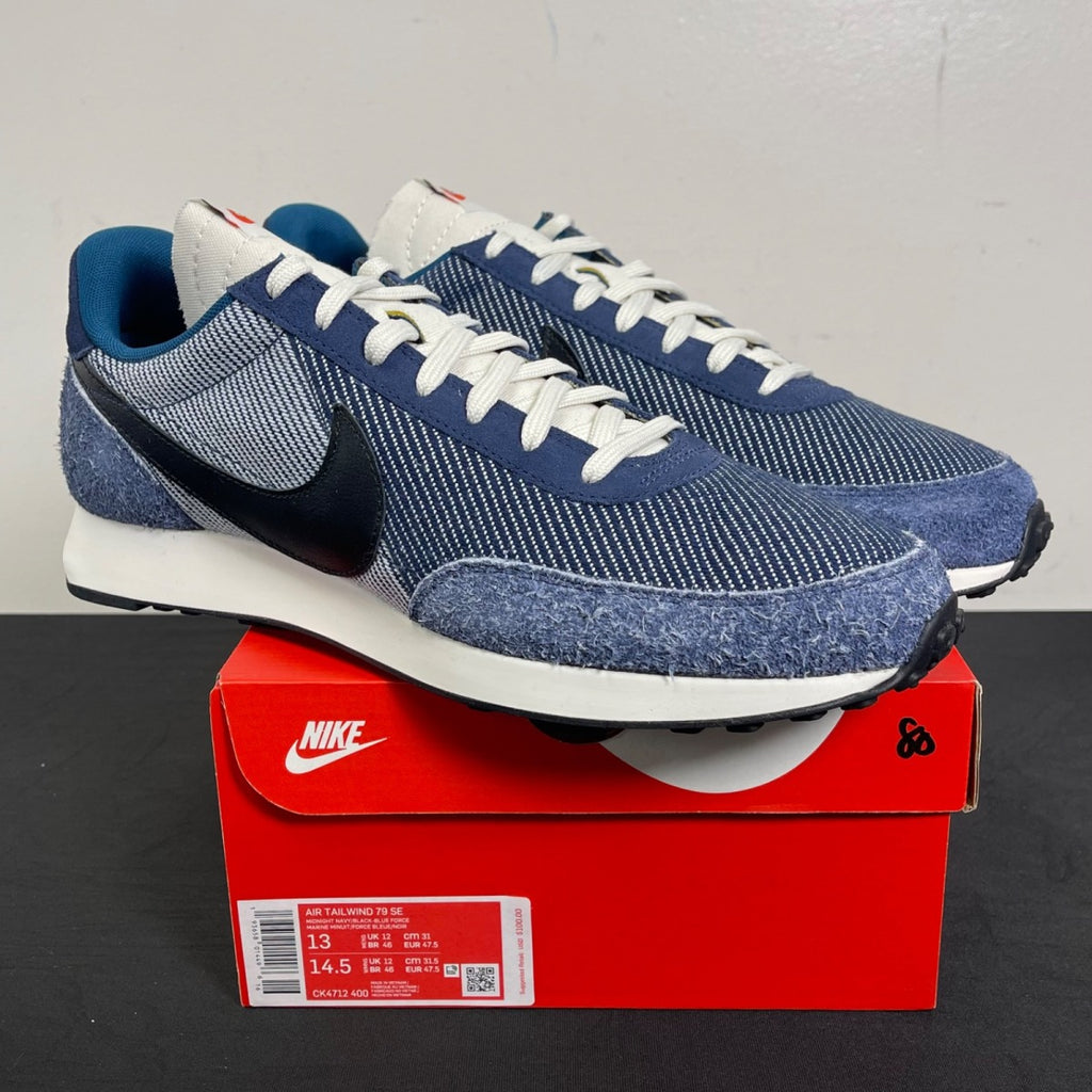 Nike Air Tailwind 79 Denim 13 (Moderately Worn Pre-Owned)NikeMidnight Navy/Blue Force-Sail-Black - Image 1