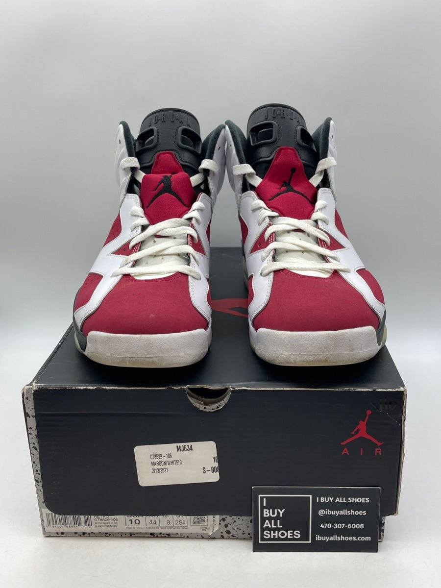 Jordan 6 Retro Carmine (2021) 10 (Moderately Worn Pre-Owned) - Image 2