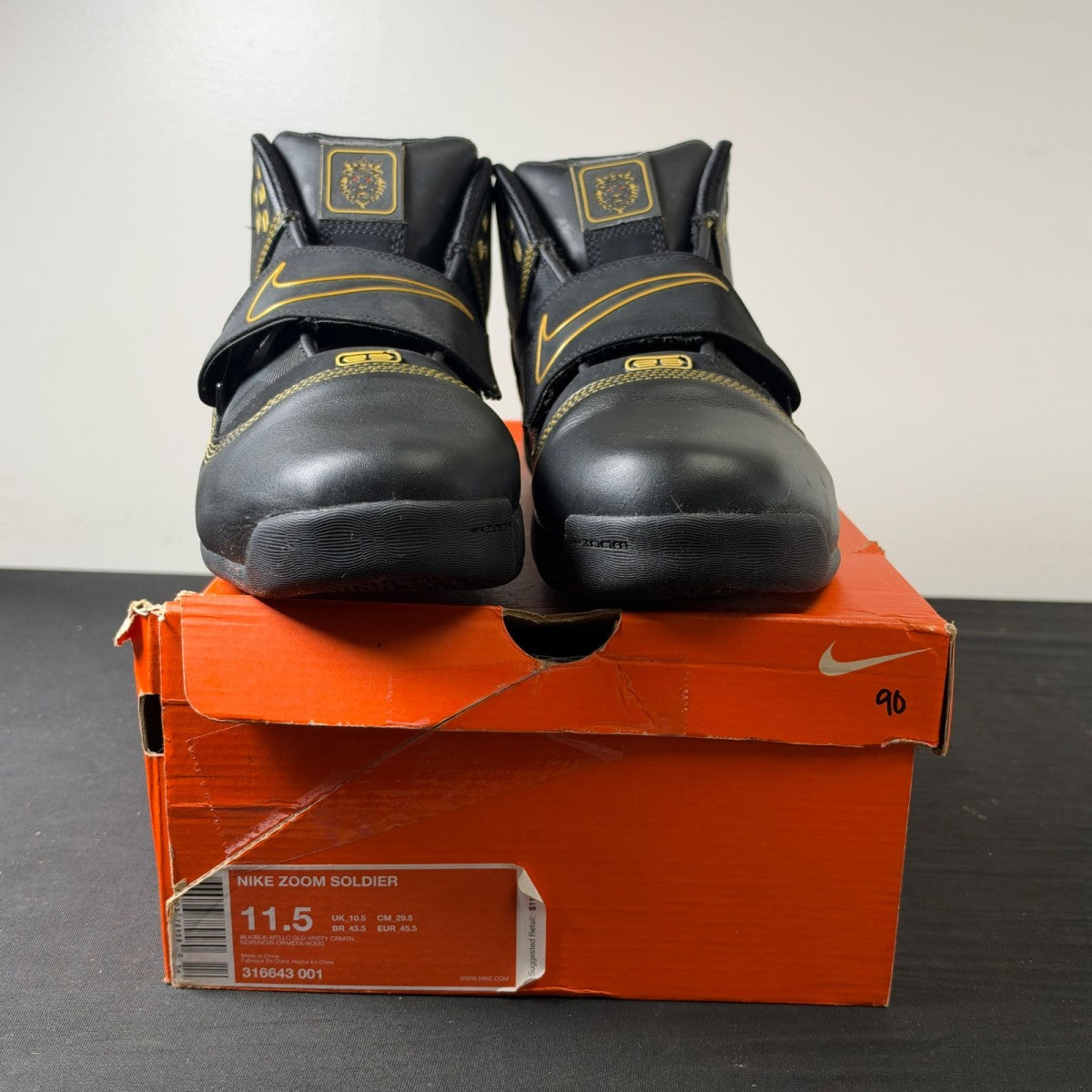 Nike Zoom Soldier 'Black Metallic Gold' (Size 11.5) - Image 2