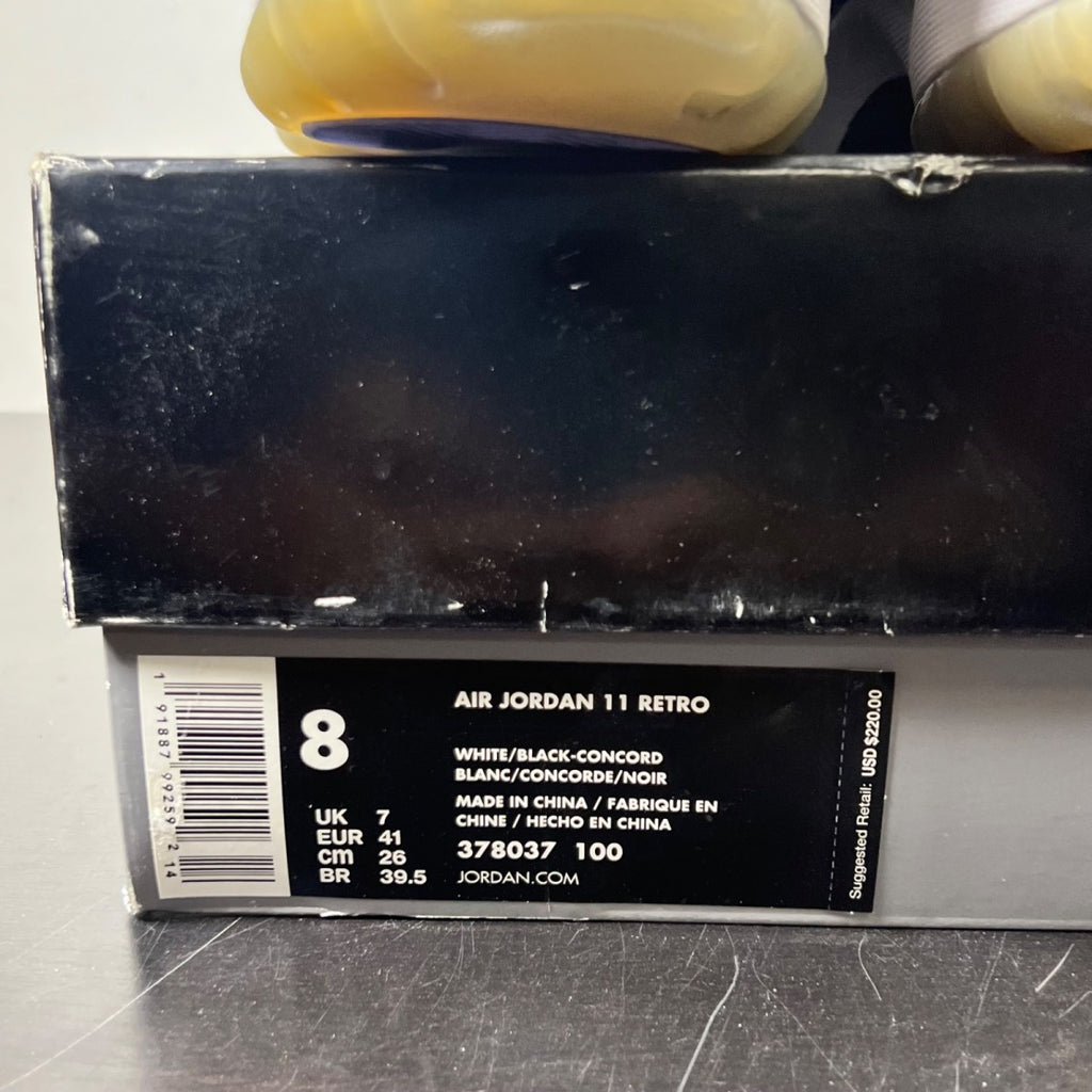Jordan 11 Retro Concord (2018) 8 (Moderately Worn Pre-Owned)JordanWhite/Black-Concord - Image 5