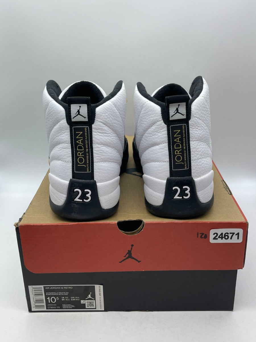Jordan 12 Retro Royalty Taxi 10.5 (Moderately Worn Pre-Owned)JordanWhite/Black-Metallic Gold - Image 3