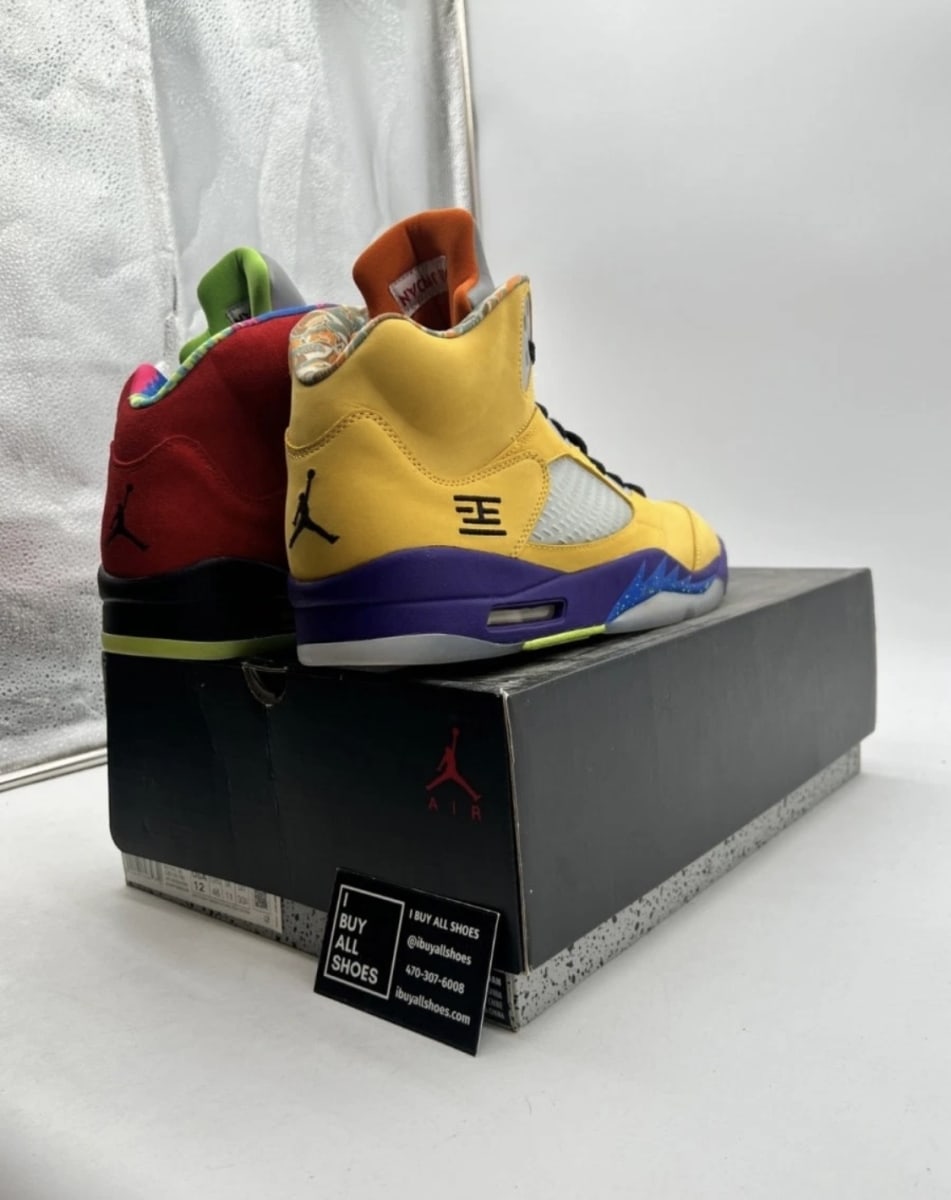 Jordan 5 Retro What The 12 (Lightly Worn Pre-Owned)JordanVarsity Maize/Court Purple-Ghost Green-Solar Orange - Image 5