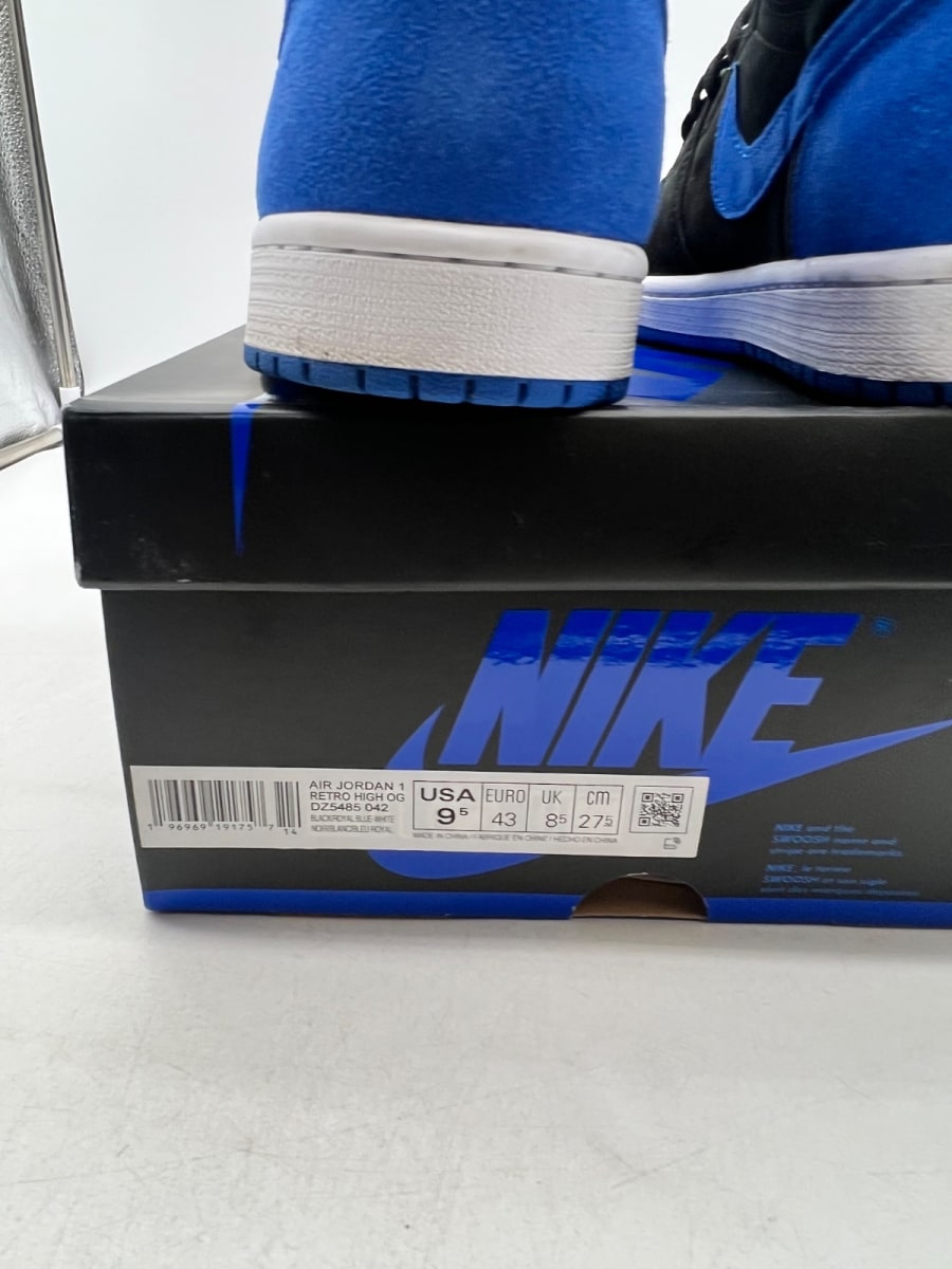 Jordan 1 Retro High OG Royal Reimagined 9.5 (Lightly Worn Pre-Owned)JordanBlack/Royal Blue/White - Image 3