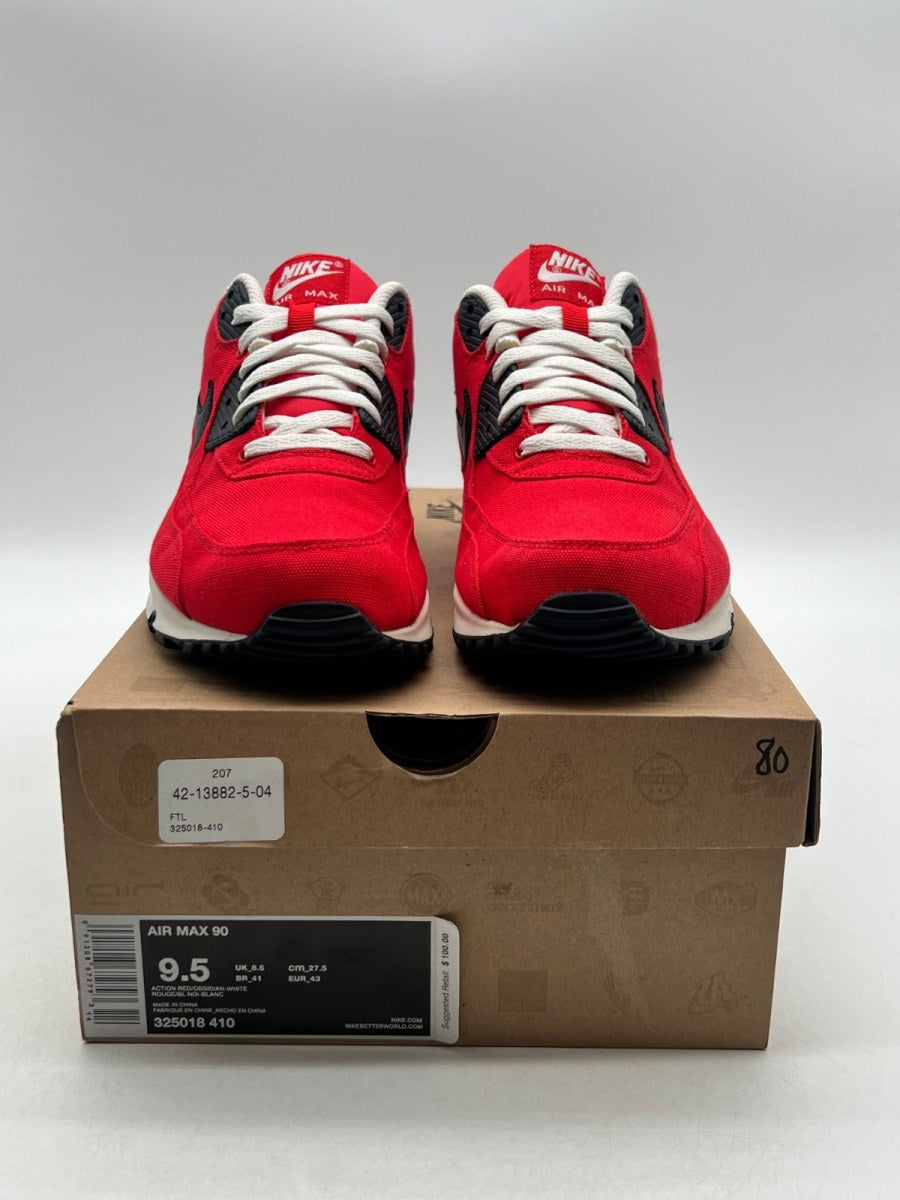 Nike Air Max 90 Action Red 9.5 (Lightly Worn Pre-Owned)NikeAction Red/Black - Image 2