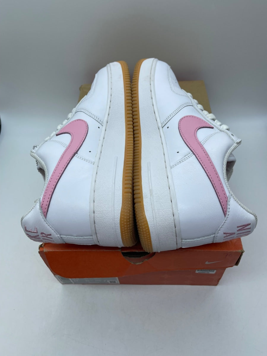 Nike Air Force 1 Low '07 Retro Color of the Month Pink Gum 9.5 (Moderately Worn Pre-Owned)NikeWhite/Pink-Gum Yellow-Metallic Gold - Image 6