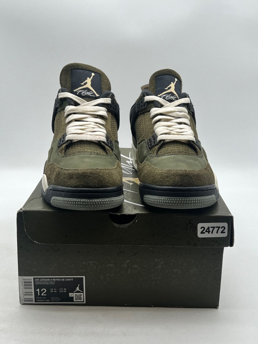 Jordan 4 Retro SE Craft Medium Olive 12 (Lightly Worn Pre-Owned)JordanMedium Olive/Pale Vanilla/Khaki/Black/Sail - Image 2