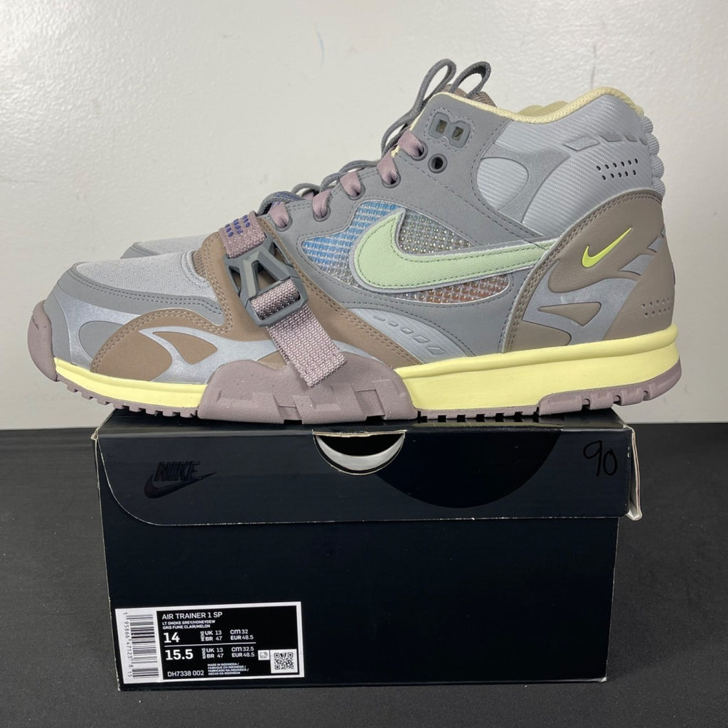 Nike Air Trainer 1 Utility SP Light Smoke Grey Honeydew Particle Grey 14 (Moderately Worn Pre-Owned)NikeLight Smoke Grey/Honeydew-Particle Grey - Image 3