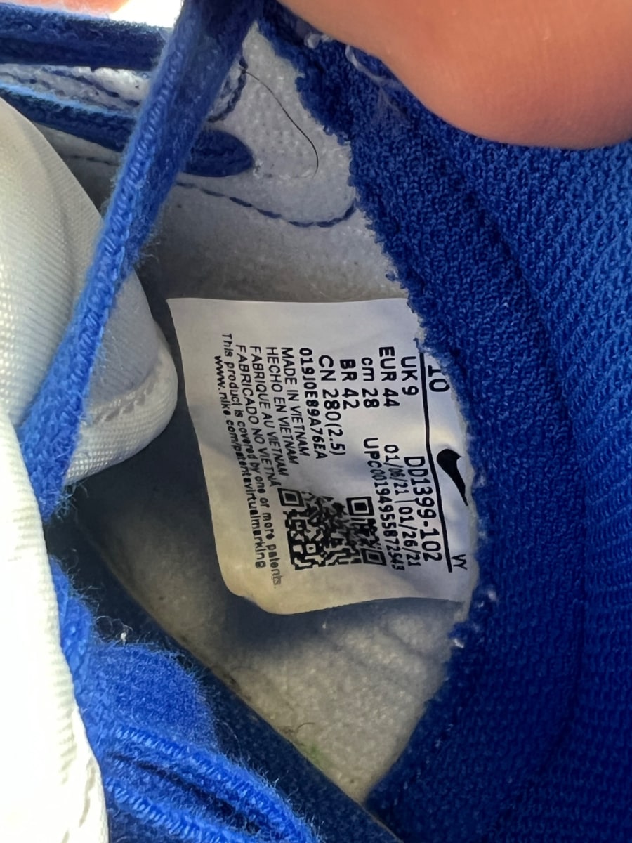 Nike Dunk High Game Royal 10 (Moderately Worn Pre-Owned)NikeWhite/Game Royal-Total Orange - Image 7