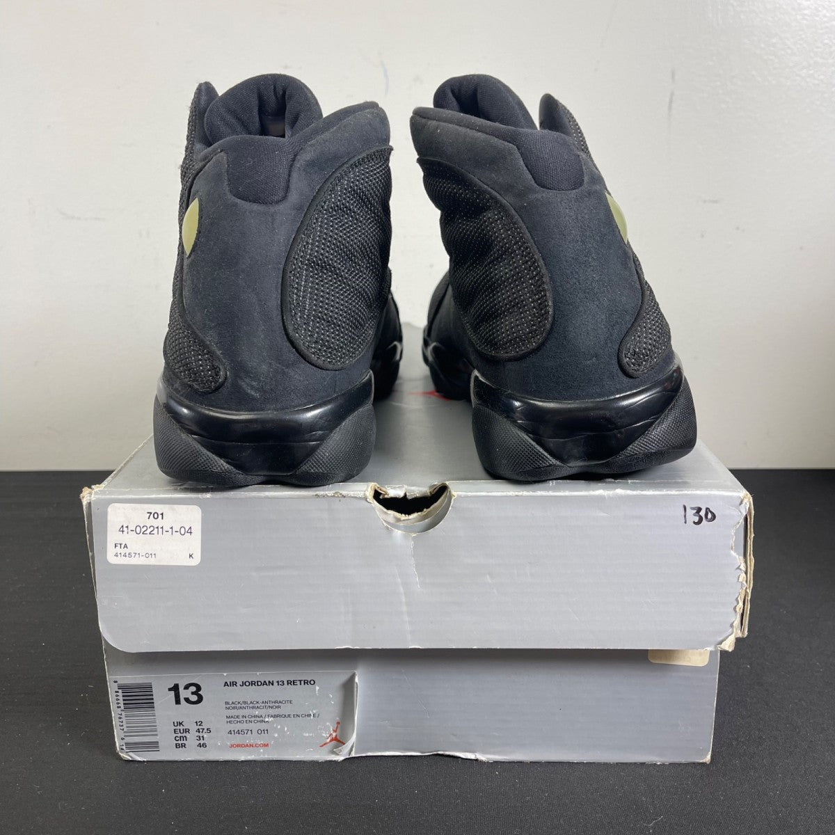 Jordan 13 Retro Black Cat 13 (Moderately Worn Pre-Owned)JordanBlack/Anthracite-Black - Image 4