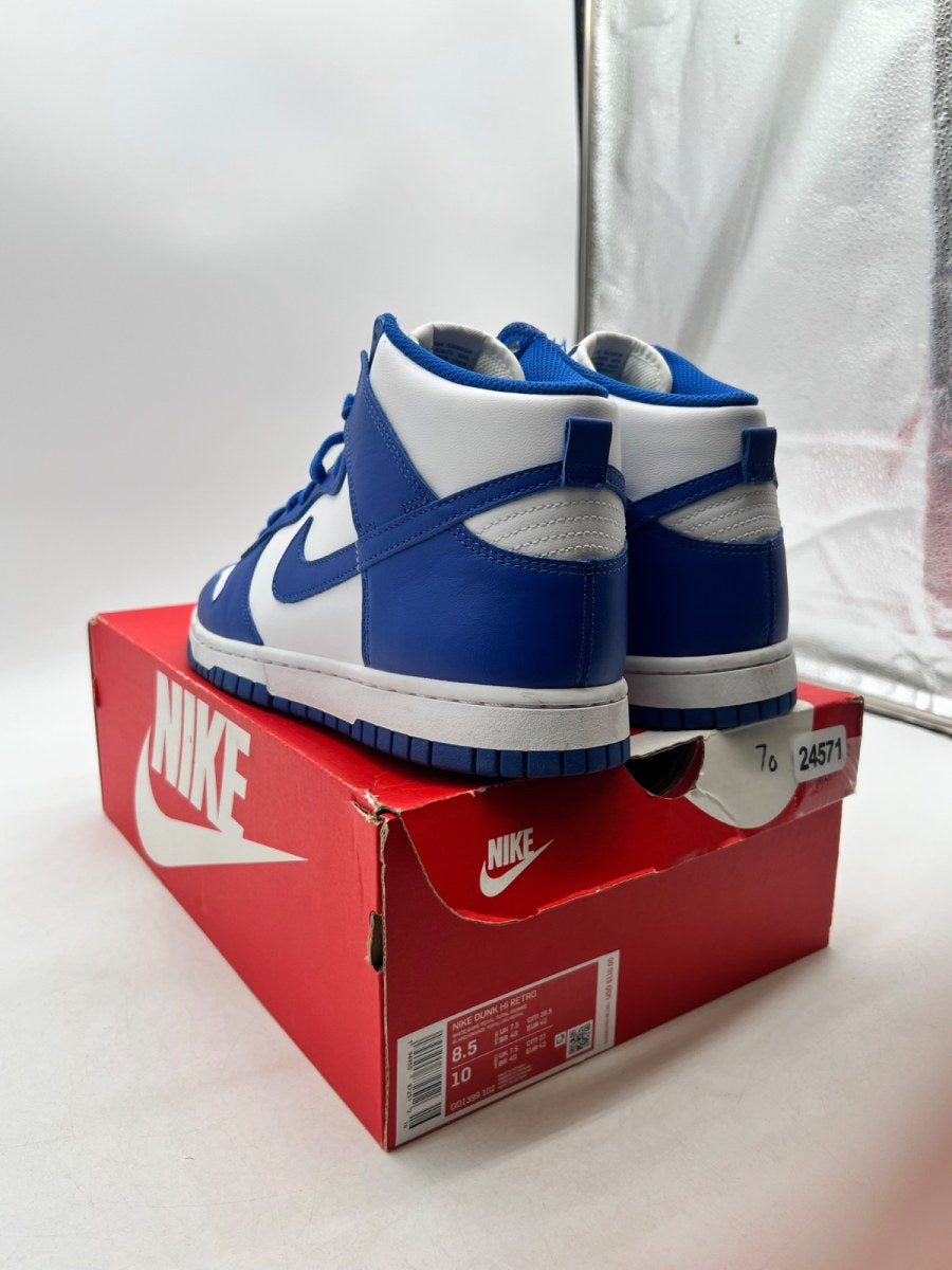 Nike Dunk High Game Royal 8.5 (Lightly Worn Pre-Owned)NikeWhite/Game Royal-Total Orange - Image 6