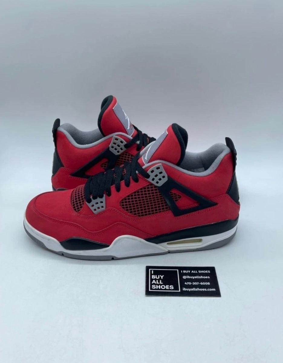 Jordan 4 Retro Toro Bravo 11.5 (Lightly Worn Pre-Owned)JordanFire Red/White-Black-Cement Grey - Image 1