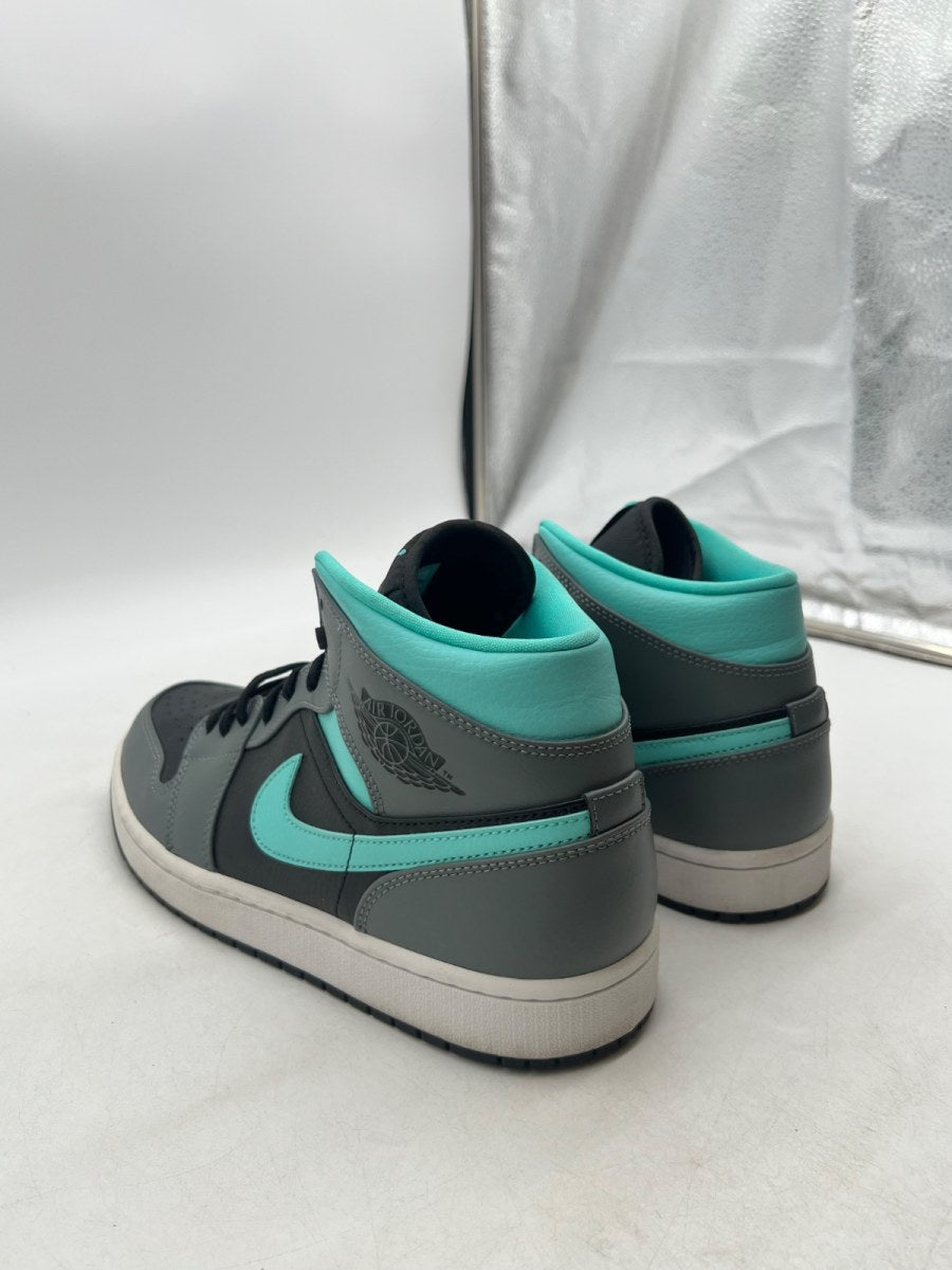 Jordan 1 Mid Grey Aqua 10.5 (Lightly Worn Pre-Owned)JordanBlack/Light Aqua-Dark Smoke Grey - Image 4