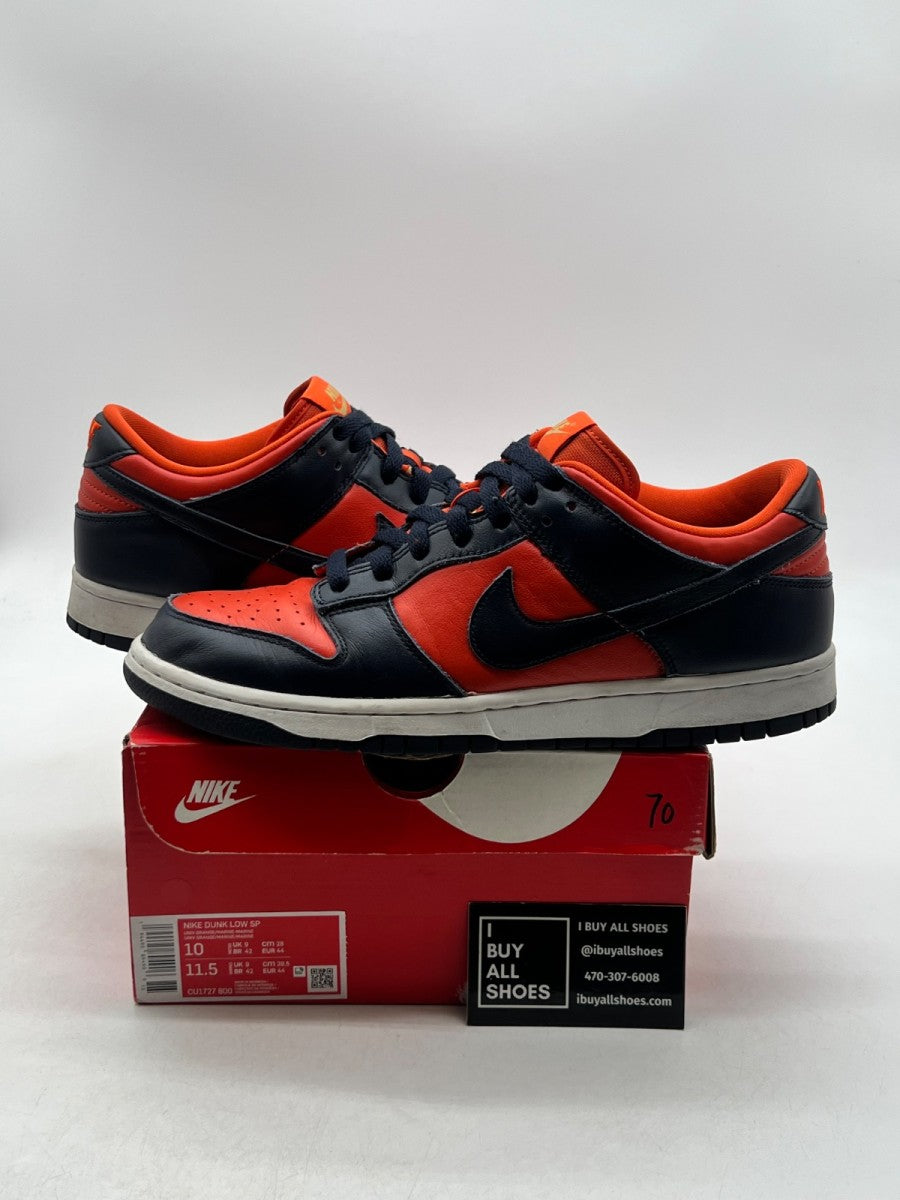 Nike Dunk Low SP Champ Colors University Orange Marine (2020) 10 (Heavily Worn Pre-Owned) - Image 1