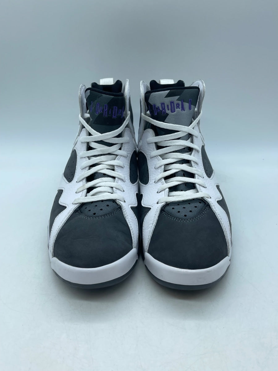Jordan 7 Retro Flint (2021) 10.5 (Moderately Worn Pre-Owned)JordanWhite/Flint Grey-Black-Varsity Purple - Image 2