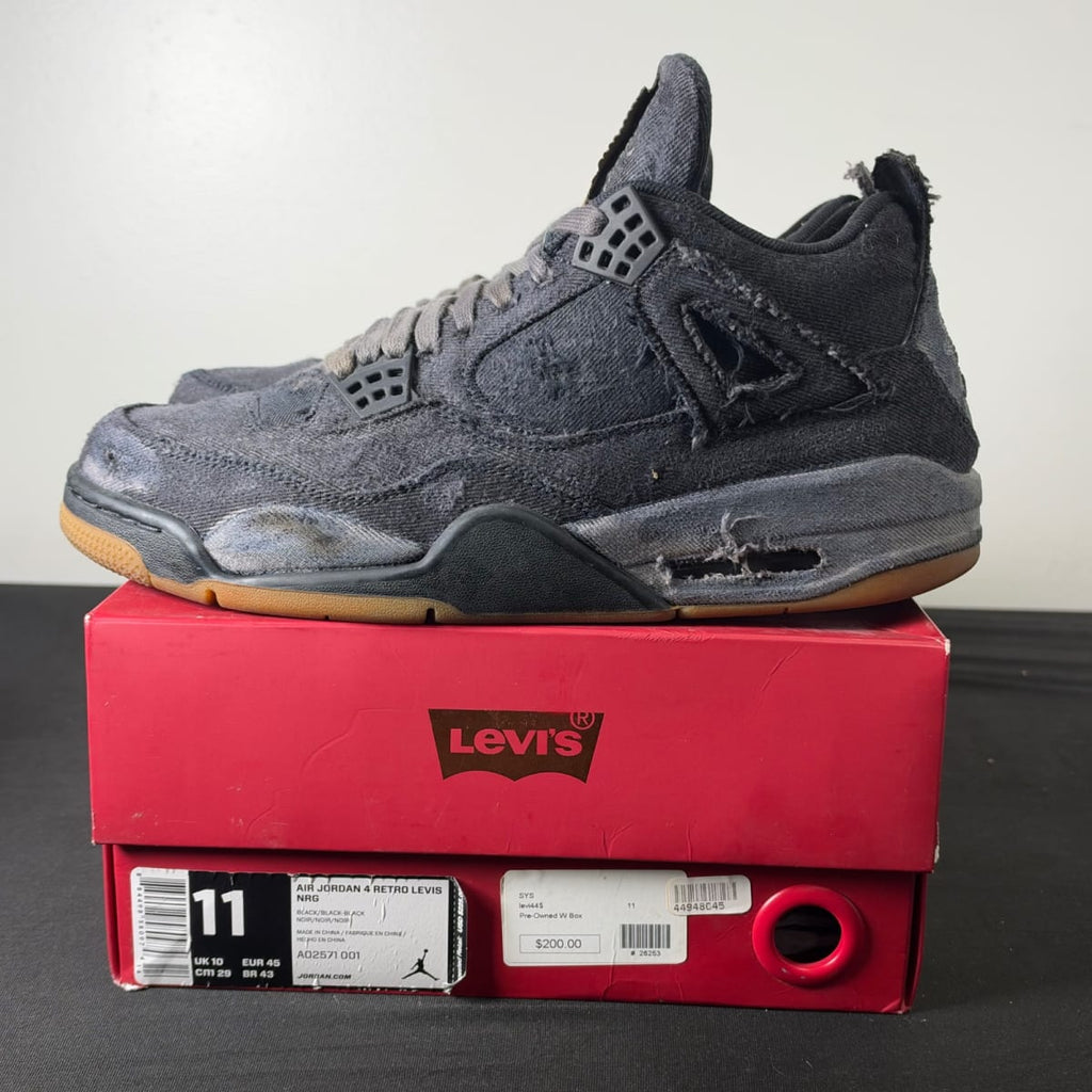 Jordan 4 Retro Levi's Black (Levi's Tag) (Size 11) - aux