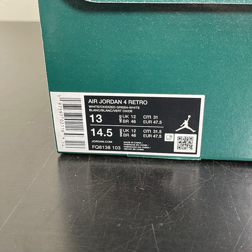 Jordan 4 Retro Oxidized Green 13 (Moderately Worn Pre-Owned)JordanWhite/Oxidized Green/White/Neutral Grey - Image 7