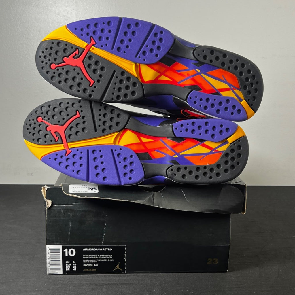 Jordan 8 Retro Three Peat 10 (New Pre-Owned)JordanWhite/Infrared 23-Black-Bright Concord - Image 6