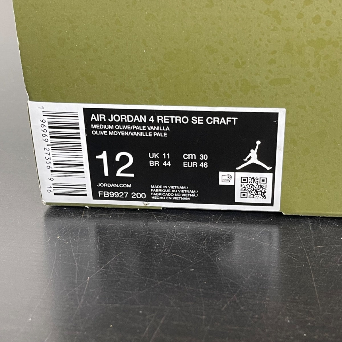 Jordan 4 Retro SE Craft Medium Olive 12 (Moderately Worn Pre-Owned)JordanMedium Olive/Pale Vanilla/Khaki/Black/Sail - Image 7