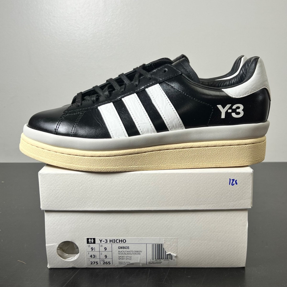 adidas Y-3 Hicho Black Core White Orbit Grey 9.5 (Lightly Worn Pre-Owned)adidasBlack/Core White/Orbit Grey - Image 3