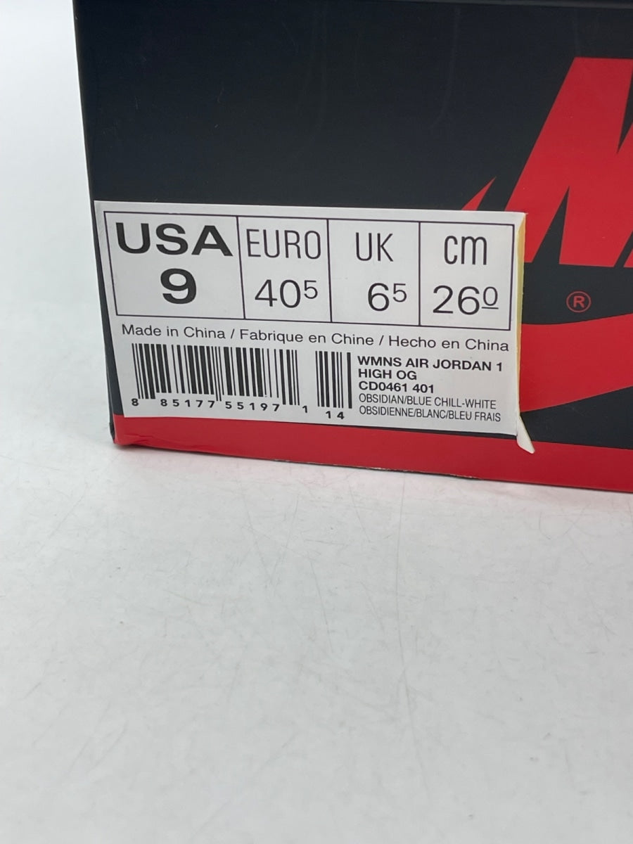 Jordan 1 Retro High UNC Patent (Women's) 9W (Moderately Worn Pre-Owned)JordanObsidian/Blue Chill-White - Image 9